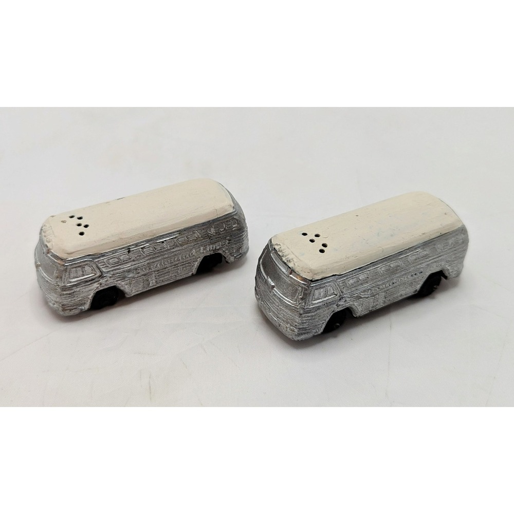 Vintage Greyhound Lines Metal Salt & Pepper Shakers
